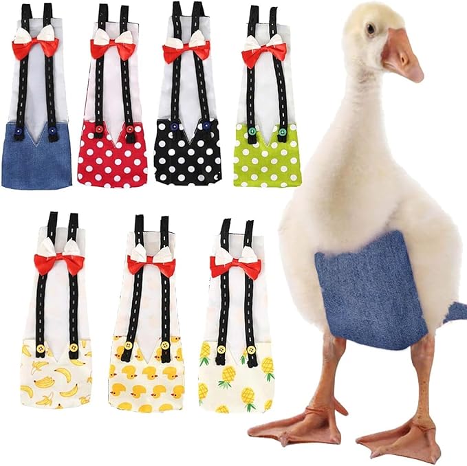 QBLEEV Pet Cole Duck Diapers for Baby Ducks, Chicken Diapers for Real Hens, Fashionable Duckling Nappy Poultry Cloth for Indoor Chick Goose Hen