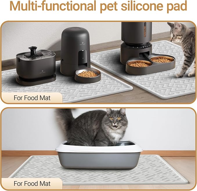 Cat Litter Mat 28"x20" – Extra Large Silicone Litter Trapping Mat, Waterproof, Non-Slip, Easy to Clean, Soft & Durable Floor Mat for Cats & Pets (Translucent, 28 * 20”)