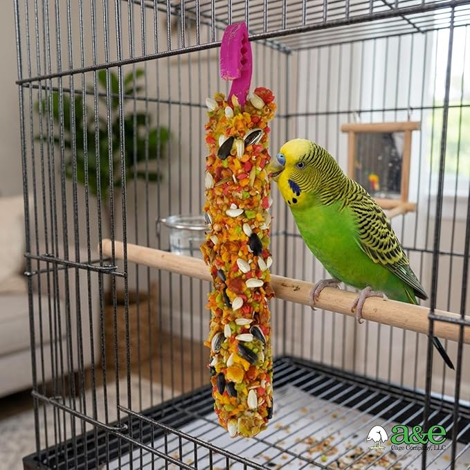 A&E Cage Co ZVP-2109 Parakeet Treat Sticks – 3-in-1 Mix Pack Bird Snack Sticks – Millet, Wheat & Seed Treats for Parakeets, Budgies & Small Birds