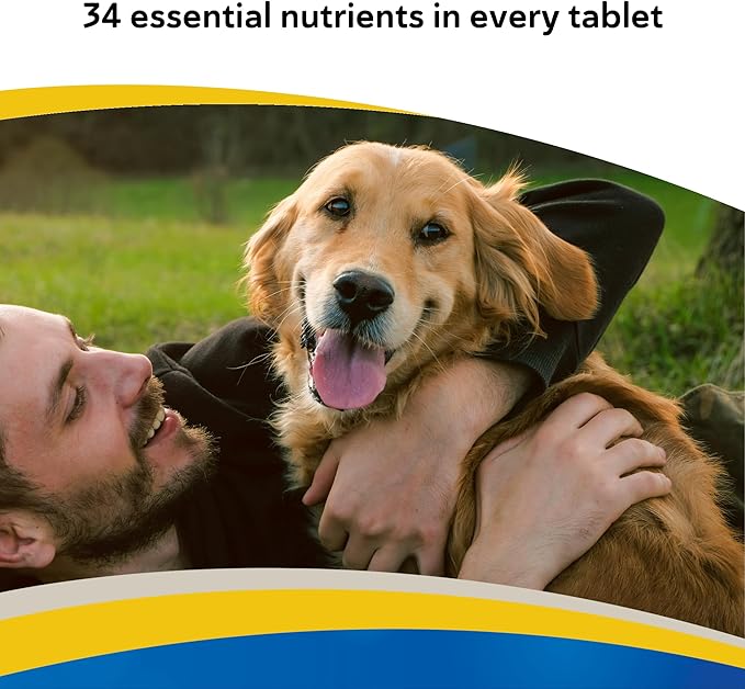 Doc Roy’s Daily Care Canine Multivitamin Supplement for Dogs, 180ct Chewable Tablets with 34 Essential Vitamins, Minerals, Omega Fatty Acids & Antioxidants, All Breeds & Life Stages