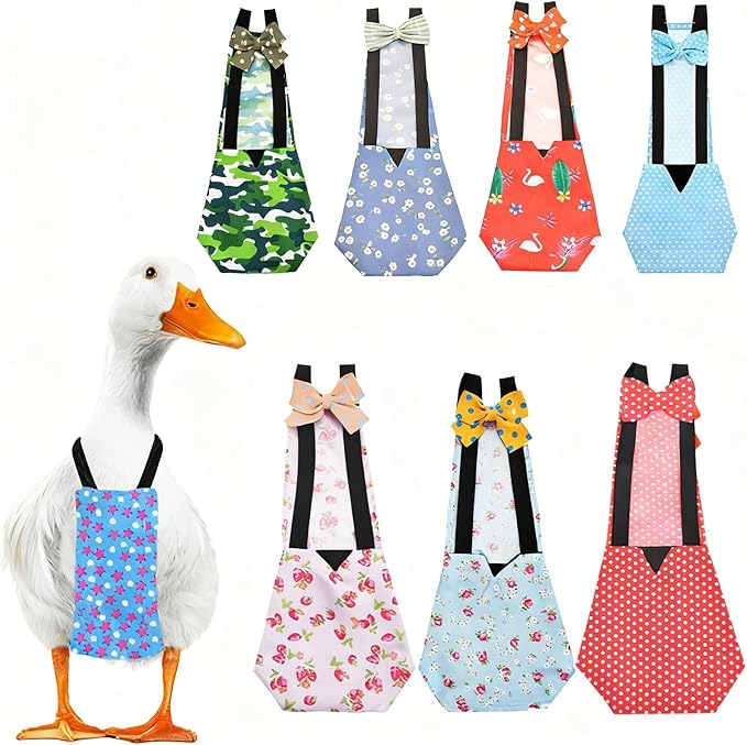 QBLEEV Duck Diapers for Pet Ducks & Chickens, Reusable Chicken Diaper for Indoor Poultry, Waterproof Breathable Baby Duckling Diaper with Elastic Straps, for Ducks Chicks Hens Roosters