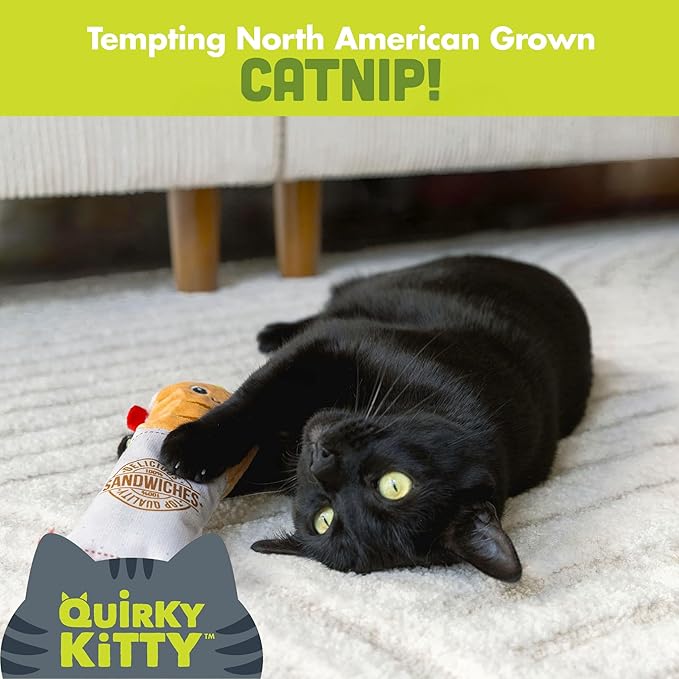 Quirky Kitty Deli Delight Kicker with Energizing Catnip Cat Toy, Pack of 1