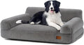 Dog Couch Bed - Cat Bed for Indoor Cats, Calming Pet Sofa Puppy Sleeping Nest with Removable Washable Cover, Cute Dog Puppy Couch and Lounge Chair for 45lbs Cat & Small Medium Dogs(Light Grey)