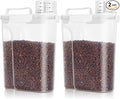 TBMax 2 Pack Cat Dog Food Storage Containers 10 to 14 Lbs, Portable Travel Pet Container Dispenser with Easy-Pouring Spout & Cup, Airtight Bird Seed Container Dog Treat Storage Bin -White
