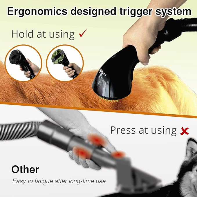 Pet Vacuum Grooming Comb Brush Hair Remover Shedding Deshedding Attachment Tool Kit for Dogs and Cats (black)