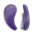 Comma-Shaped Small Dog Brush, Fit for Yorkie, Shih Tzu, Maltese Maltipoo Pomeranian - Gentle Soft Bristles for Effortless Pet Hair Removal, Puppy Essentials (Crystal Purple)