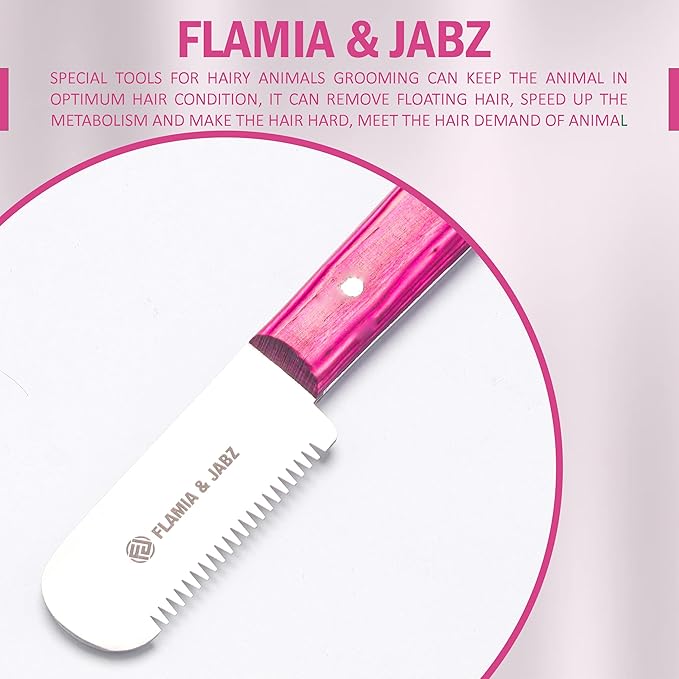 FJ Professional Stripping Knife, Right handed, 3 inch blade (Stainless Steel) (Coarse, Pink)