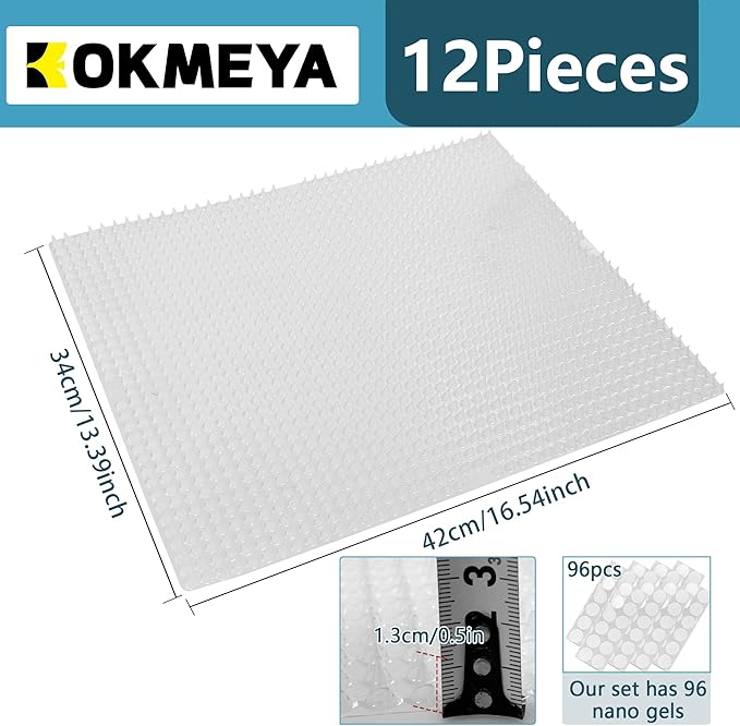 24 Pack Scat Mat for Cats - 13 x 16 Inch Cat Deterrent Mat to Keep Cats Out of Yard Permanently, Dog and Cat Spikes Mat with 0.5 Inch Sturdy Design Spike for Cat Pee Deterrent