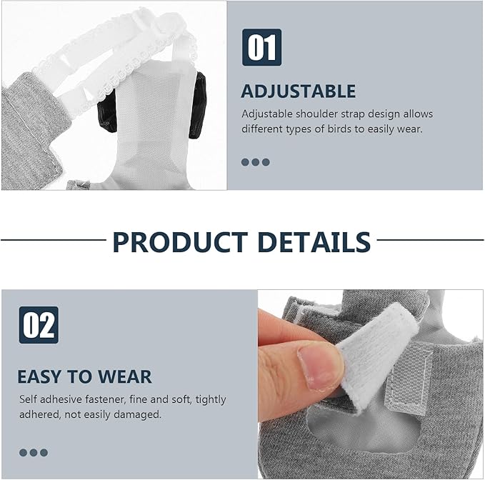balacoo Washable Bird Diapers Reusable Lightweight Parrot Flight Suit Skin-Friendly Decorative Bird Costume for Cockatiels Lovebirds Conures Pigeons