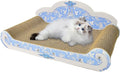 Luxury Cardboard Cat Scratcher Sofa Bed, Couch Shaped Cat Scratching Board, Cat Scratch Lounge with Catnip, Cat Scratcher for Indoor Cats(Floral)