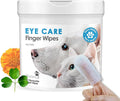 Mooncat Pet Eye Wipes for Dogs & Cats - Gentle Finger Cot Design for Easy Cleaning Tear Stains & Goop Cleaning - 40counts