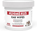 Pet Ear Grooming Wipes for Dogs &Cats Fragrance Free,Helps Dissolve Wax Build-Up and Control Ear Odor,flushable & Compostable,Stop Ear Itching Natural Cleansing,120ct.