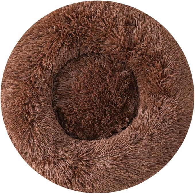 Donut Style Cat Beds for Indoor Cats Fluffy Plush Soft Small Dog Bed Faux Fur Small Pet Bed Non Slip Bottom Indoor for Puppy and Kitten Comfort Support Rabbit Pillow for 2.5KG