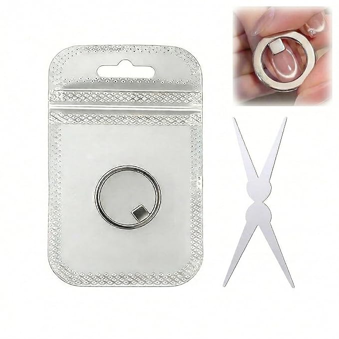 2026 New Ring-Shaped Cat Eye Magnet for Nails, Hollow Cateye Magnet for Nails, Y & Rin-gMagnet(Wide Beam,Heart,French), Mini Round Strong Nail Magnet French Tip Tool for Home Salon DIY Manicure (1Set)