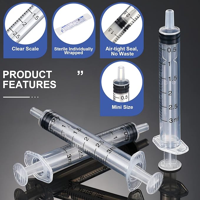Nuanchu 30 Pcs 3ml Liquid Syringe Pet Feeding Plastic Syringes Dog Oral Food Measuring Syringe Tools for Cats Dogs Kitten Puppy Bunny Small Animals Newborn Pet Feeder Nursing Supplies