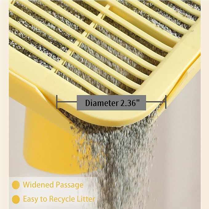 Cat Litter Mat Litter Trapping Mat,19.69"X15.95"X3.54" Litter Box Mat,Waterproof Cat Mats for Litter Large,Easy Clean,Non-Slip,Urine-Proof,Washable (Yellow)