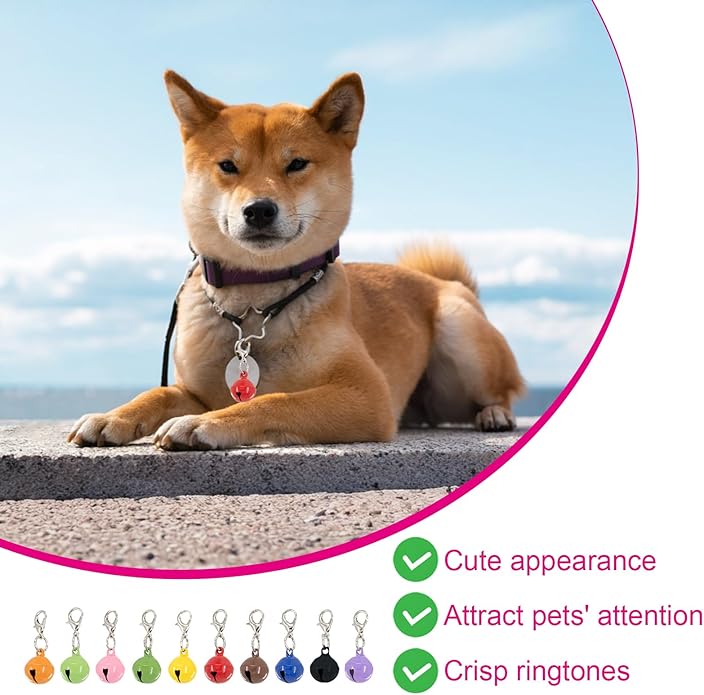 MVVM 40 Pack Pet Bells for Dog Cat, Colourful Dog Cat Collar Bell Pendant Accessories for Kitty Puppy Pet