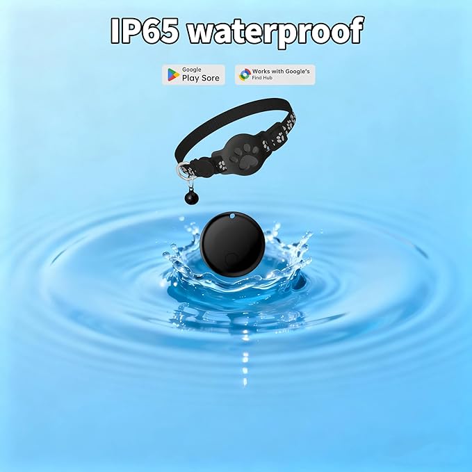 Pet Tracker,GPS Collar for Cats (iOS Only) Smart tag,Waterproof Compatible with Apple Find My,No Monthly Fee,Advanced Tracking Solution Smart Collar for Pet Safety Ideal Small Large Cats