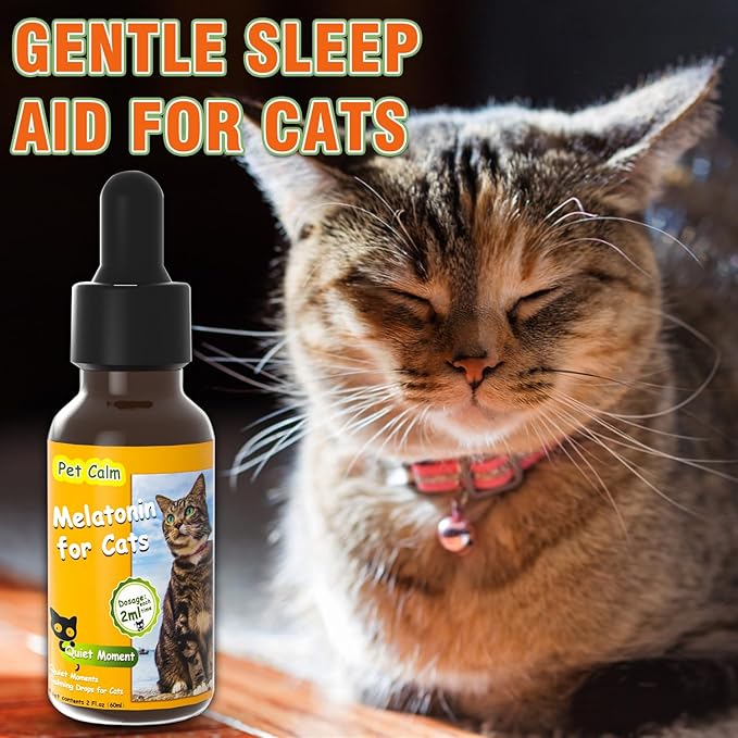 Tetra Cat Melatonin, 60 Ml Effective Melatonin for Cats and Kittens to Sleep, Grooming, Separation Anxiety & Stress Relief