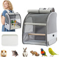 PETCUTE Bird Carrier Backpack,Breathable & Portable,Pet Travel Cage with Upgraded Tray and Standing Perches,Lightweight Foldable Birds Travel Cage for Hiking Camping,for Small Birds, Green Cheek