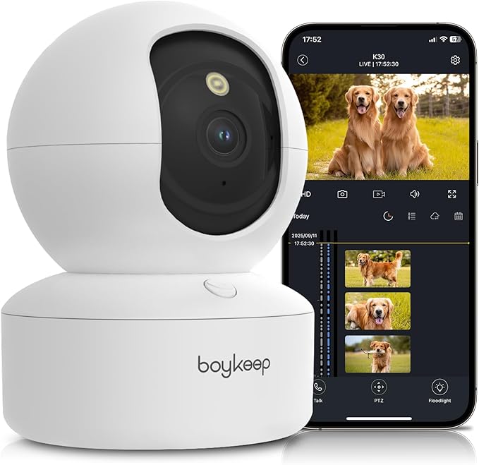 BoyKeep 2K Indoor Security Camera 5G/2.4GHz Wi-Fi Cameras for Baby/Elder/Dog/Pet Camera with Phone app, 2-Way Audio Baby Monitor Camera, Night Vision, Cloud & SD Card Storage