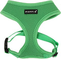Puppia Soft Dog Harness No Choke Over-The-Head Triple Layered Breathable Mesh Adjustable Chest Belt and Quick-Release Buckle, Green, Small