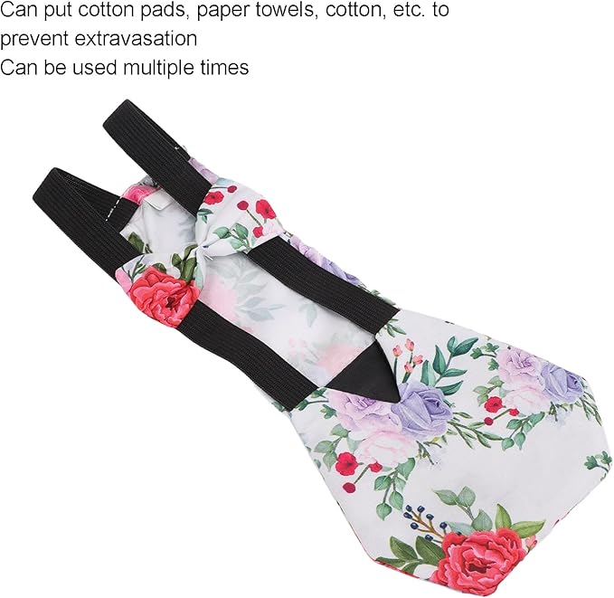 Pet Chicken Diapers,Chicken Goose Duck Loose Tight Belt Diapers Poop Pocket Diapers Peony Flower Pattern for Poultry Pet Used(L)