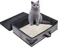 Foldable Travel Litter Box for Cats with Zipped Lid, Portable Cat Litter Box, No Leakage, No Smell, Waterproof for Travel, Car, Camping, Hotel