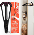 TGIOW Cat Door Latch, 2 Pcs Cat Door Stopper Pet Door Latch to Keep Dog Out of Litter Box and Food, Door Prop for Cat with 4 Adjustable Size Strap 2.2-5" Wide, No Measuring, Easy to Install, Black