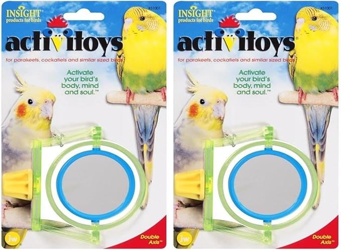 JW Pet Company Activitoy Double Axis Small Bird Toy, Colors Vary (Pack of 2)