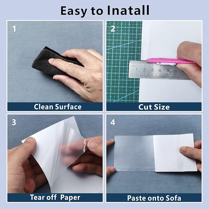 Couch Furniture Protectors from Cats Scratching Claws, 12 Pack Self-Adhesive Sofa Corner Protectors, Cat Claw Deterrent for Chair, Furniture (Single-Side)