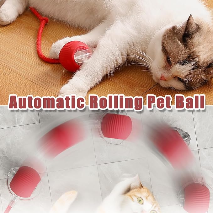 Interactive Rolling Cat Ball, 2025 Upgraded Automatic Cat Ball Dog Toy, Interactive Cat Toy Ball, Automatic Cat Toy Self Moving Cat Toy Interactive Cat Ball for Bored Indoor Cats Dogs (3PCS-A)