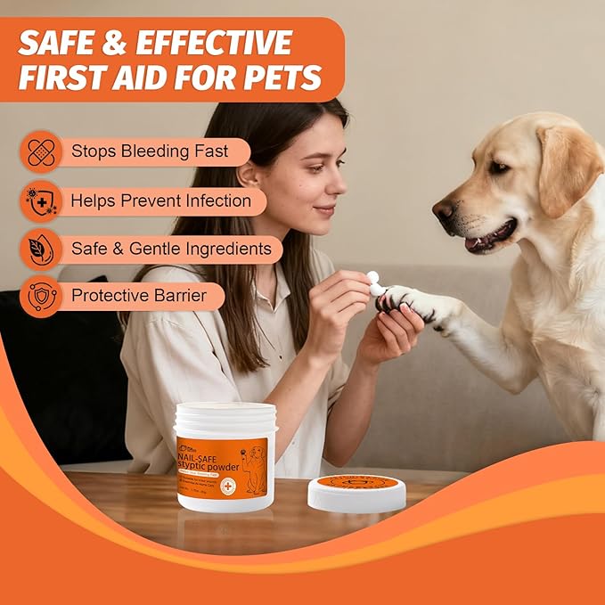 PAW PLANET Stop Bleeding for Dogs Cats - Clotting Powder for Nails Quick, Cuts & Wounds, Fast-Acting Styptic Powder, Safe & Easy to Use First Aid Solution (Animal Print)
