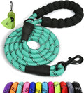 Taglory Rope Dog Leash 6 FT with Comfortable Padded Handle, Highly Reflective Threads Leash and Anti-Tangle Clip for Walking Small Dogs, 3/8 inch, Turquoise