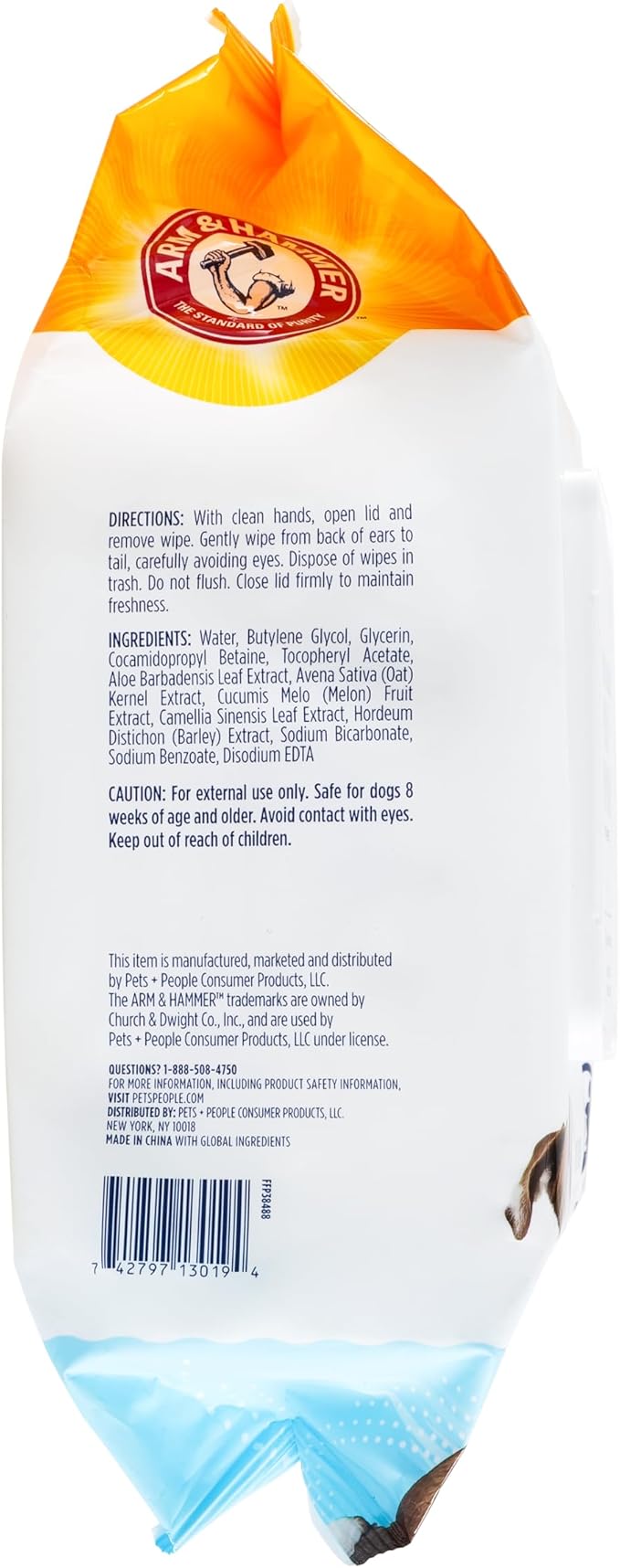 Arm & Hammer for Pets Hypoallergenic Wipes for Dogs - Best Odor Eliminating Waterless Cleaning for Dogs & Puppies, Unscented, 100 Count