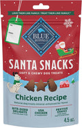 Blue Buffalo Santa Snacks Soft-Moist Dog Bits for Training, Chicken, 4.5-oz Bag
