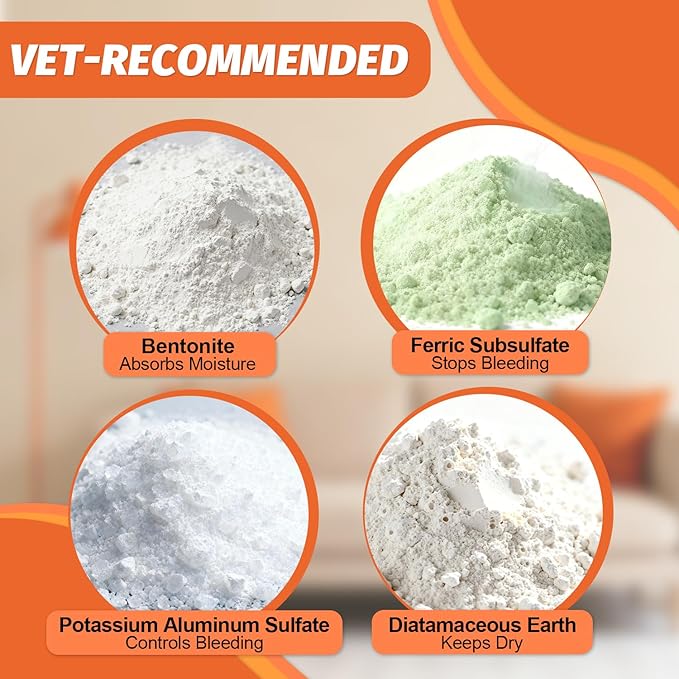 PAW PLANET Styptic Powder & LED Nail Clippers Kit for Dogs & Cats, 1.76oz Fast Acting Blood Stop Powder,Safe Grooming and First Aid Kit for Dark Nails & Minor Cuts