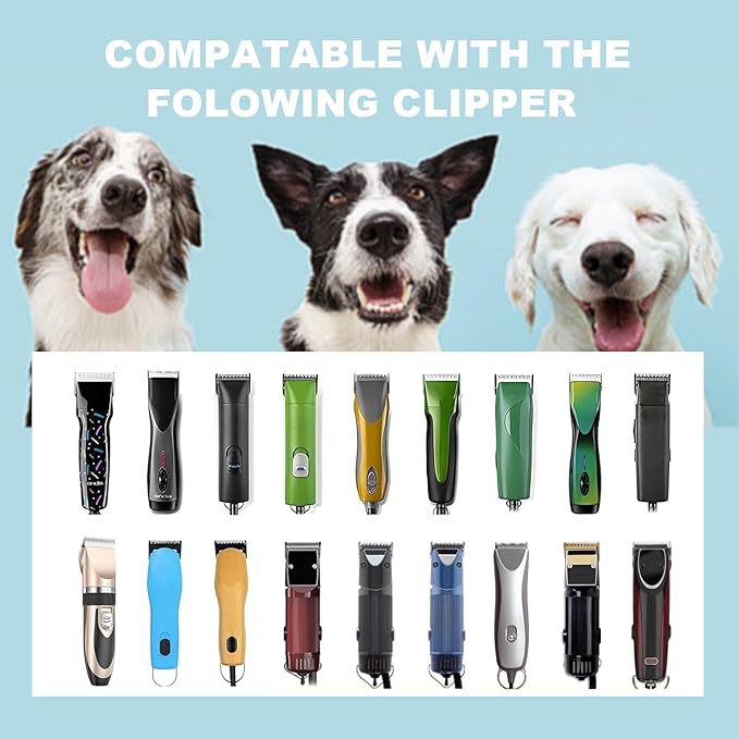 Detachable Pet Dog Clipper Blades, Compatible with Size-5FC(6.3mm), Most Oster A5, KM Series Clippers,Made of Ceramic Blade & Stainless Steel Blade 2Pack