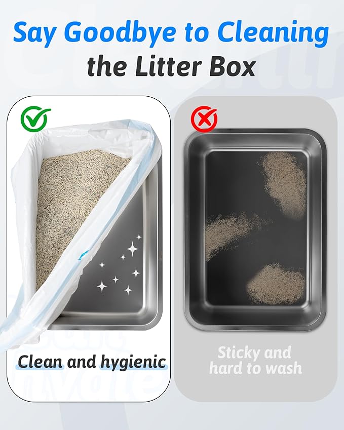ANWA Cat Litter Box Liners: 36" x 18" Large Cat Litter Box Bags, 2 Mils Extra Thick, Durable & Tear-Resistant, 30 Count