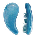 Comma-Shaped Small Dog Brush, Fit for Yorkie, Shih Tzu, Maltese Maltipoo Pomeranian - Gentle Soft Bristles for Effortless Pet Hair Removal, Puppy Essentials (Crystal Blue)
