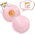 2 Pcs Whisker-Friendly Cat Food Bowl, Melamine Shallow & Wide Cat Bowl for Indoor Cats,Relieves Whisker Fatigue,Non-Slip Cat Dish for Wet and Dry Food (Pink*2, 6.3")