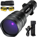 DARKBEAM UV Flashlight 365nm Black Light - Woods Lamp 20W High Power Rechargeable Ultraviolet Light with Filter - Detector for Pet Urine & Leak, Resin Curing, Blood Tracking, Searching Rocks/Scorpion