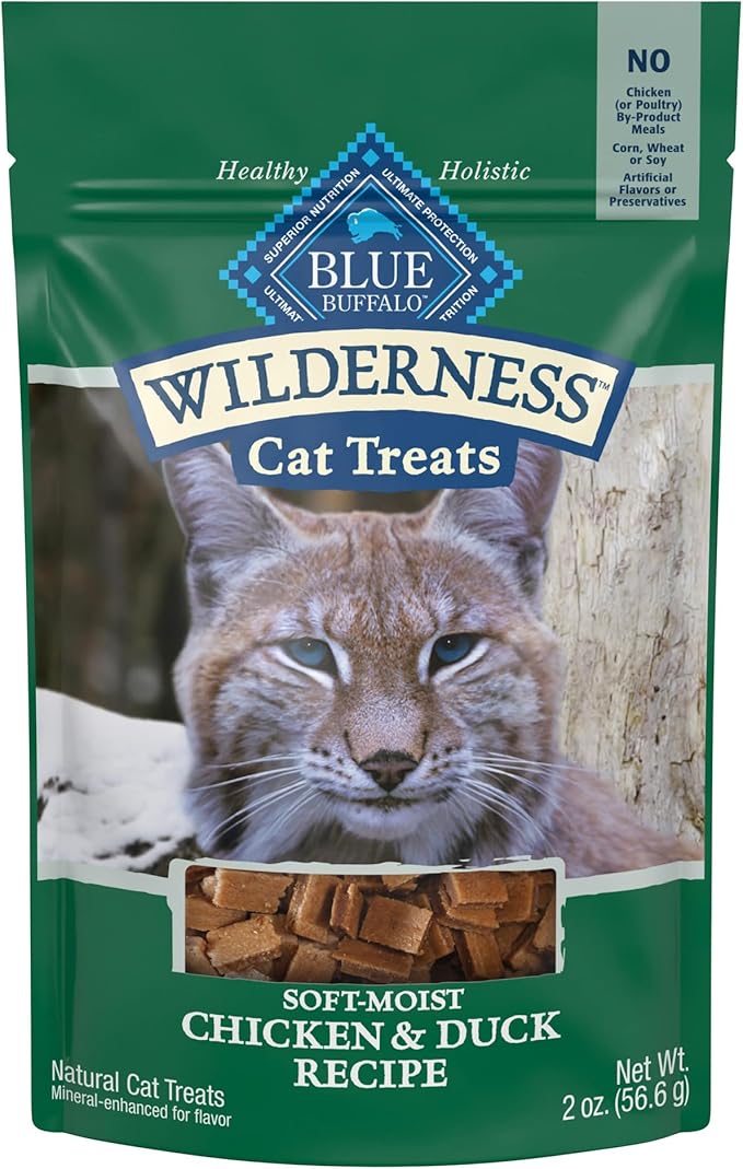 Blue Buffalo Wilderness Soft Cat Treats, Made with Natural Ingredients, Chicken & Duck Recipe, 2-oz. Bag
