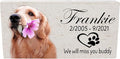 Custom Dog Memorial Stone, Personalized Pet Headstones for Dogs, Outdoor Pet Grave Markers with Photo Print and Text, Loss of Pet Sympathy Gift, 12”x 6”x1.25" Pet Grave Stone (A. Frankie Design)