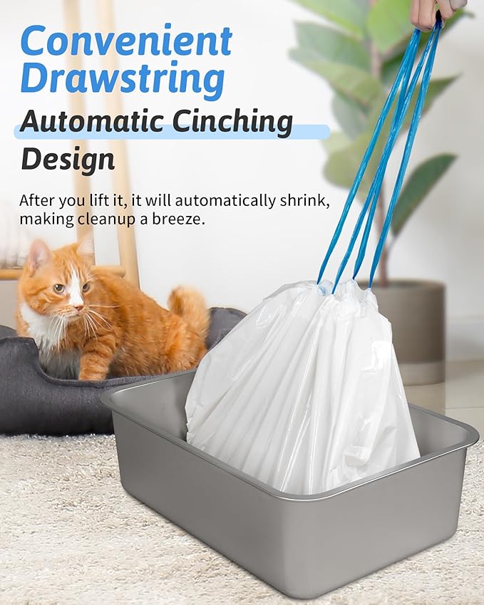 ANWA Cat Litter Box Liners: 36" x 18" Large Cat Litter Box Bags, 2 Mils Extra Thick, Durable & Tear-Resistant, 30 Count