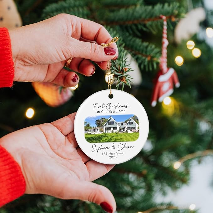 Personalized First Christmas in Our New Home Ornament 2026, New House Address Christmas Ornaments, Housewarming Gift for New Homeowners, Couples, or Family