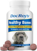 Doc Roy’s Healthy Bones Calcium Phosphorus Supplement Vitamin for Puppies, Dogs, Kittens & Lactating Females, Supports Strong Bones, Teeth & Muscle, Roast Beef & Liver Flavored, 100ct Chewable Tablets