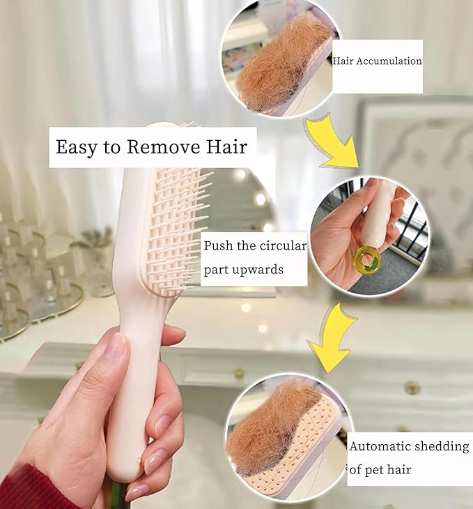 Scalable Small Grooming Dog Brush, Puppy Massaging Hair Brush, for Small Dogs Cats Rabbits of All Hair Types (White)