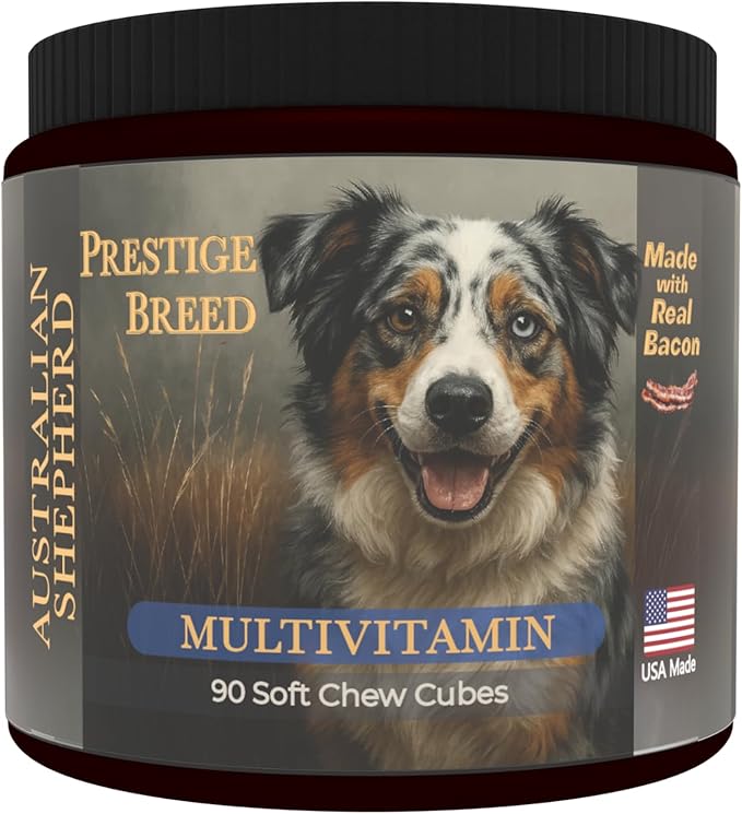Australian Shepherd Multivitamins, 90 Count, Made in the USA with Real Bacon