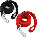 AMAGOOD 6 FT Puppy/ Dog Leash, Strong and Durable Traditional Style Leash with Easy to Use Collar Hook, Great for Small, Medium and Large Dogs (1" x 6 ft, Black and Red (2-Pack))